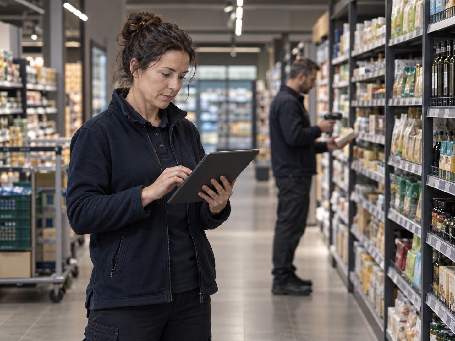Coordonator wiseINV care verifică datele inventarului pe tabletă